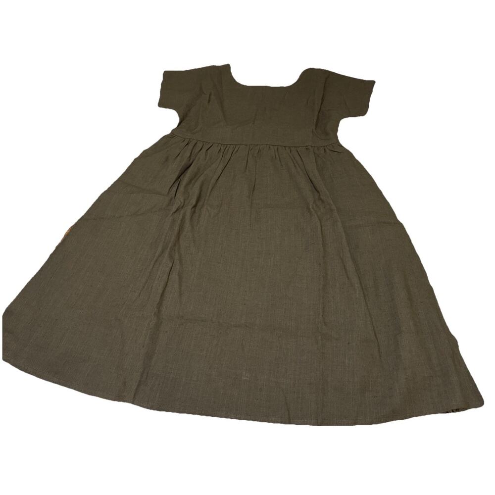 Little Cottonwood 100% LINEN Large Maxi Dress W Pockets Cottage NWT - Picture 6 of 13